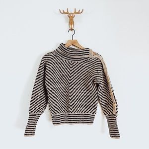 South Wool Women’s Tan/Black Wool Sweater Size Small